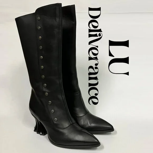 *BRAND NEW!* Fluevog 2017 Deliverance LU Boots, Black, Size 9.5 (best for 8.5)! - Picture 1 of 11